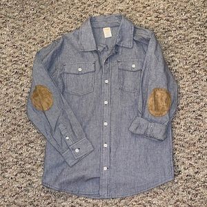 Adorable Chambray blue and white button down shirt